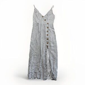 Urban Outfitters Romantics Dress Women's Medium Sleeveless Striped Linen Blend